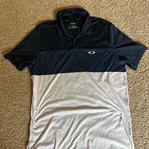 Oakley Men's Golf Polo Blue and White